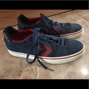 Navy & Red Suede Converse